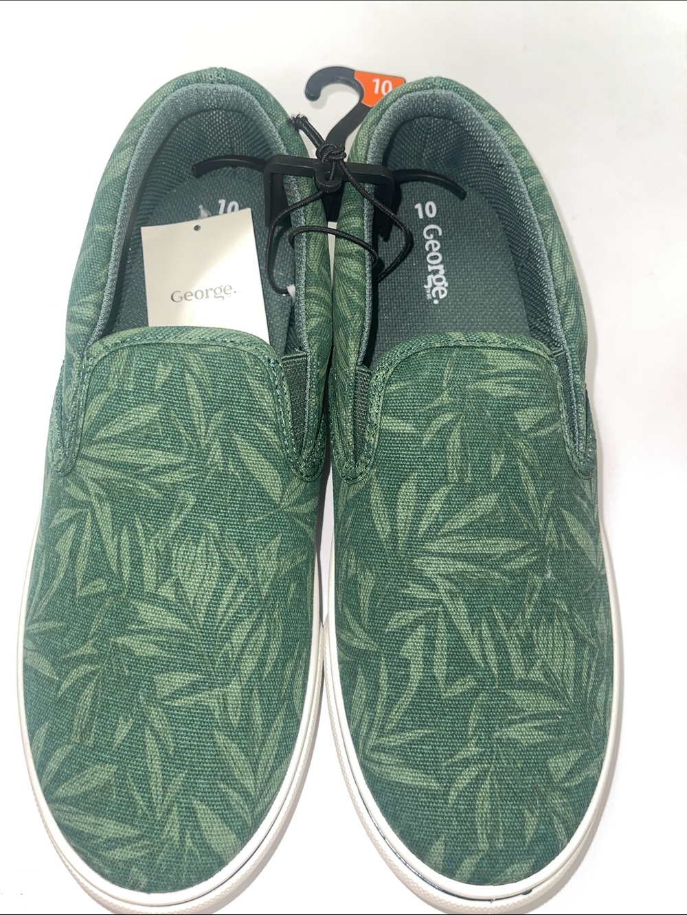 George Men's Green Patterned Slip-On Casual Shoes